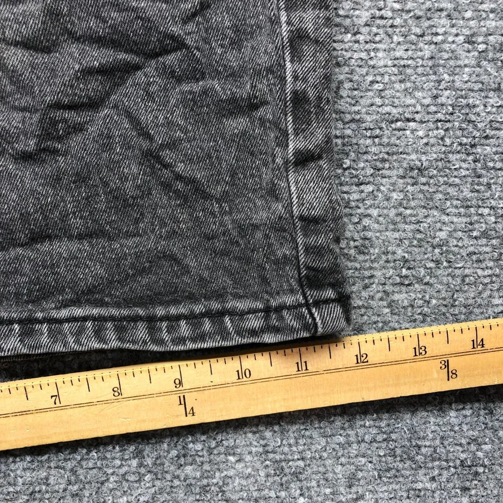 Levis 445 Mens Black Gray Denim Shorts Relaxed Fit W42 Acid Wash Jean Shorts